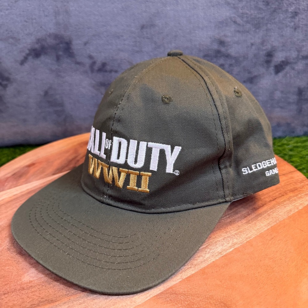 Call of Duty WWII Snapback Hat Mens One Size Olive Green Embroidered Promo